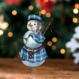 ScotsTee Shop Scottish Roberton Clan Crest Tartan Ornament Snowman Bagpipe Personalized
