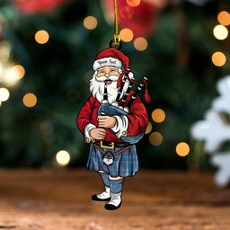 ScotsTee Shop Scottish Thorburn (Thurburn) Ancient Clan Crest Tartan Ornament Santa Personalized