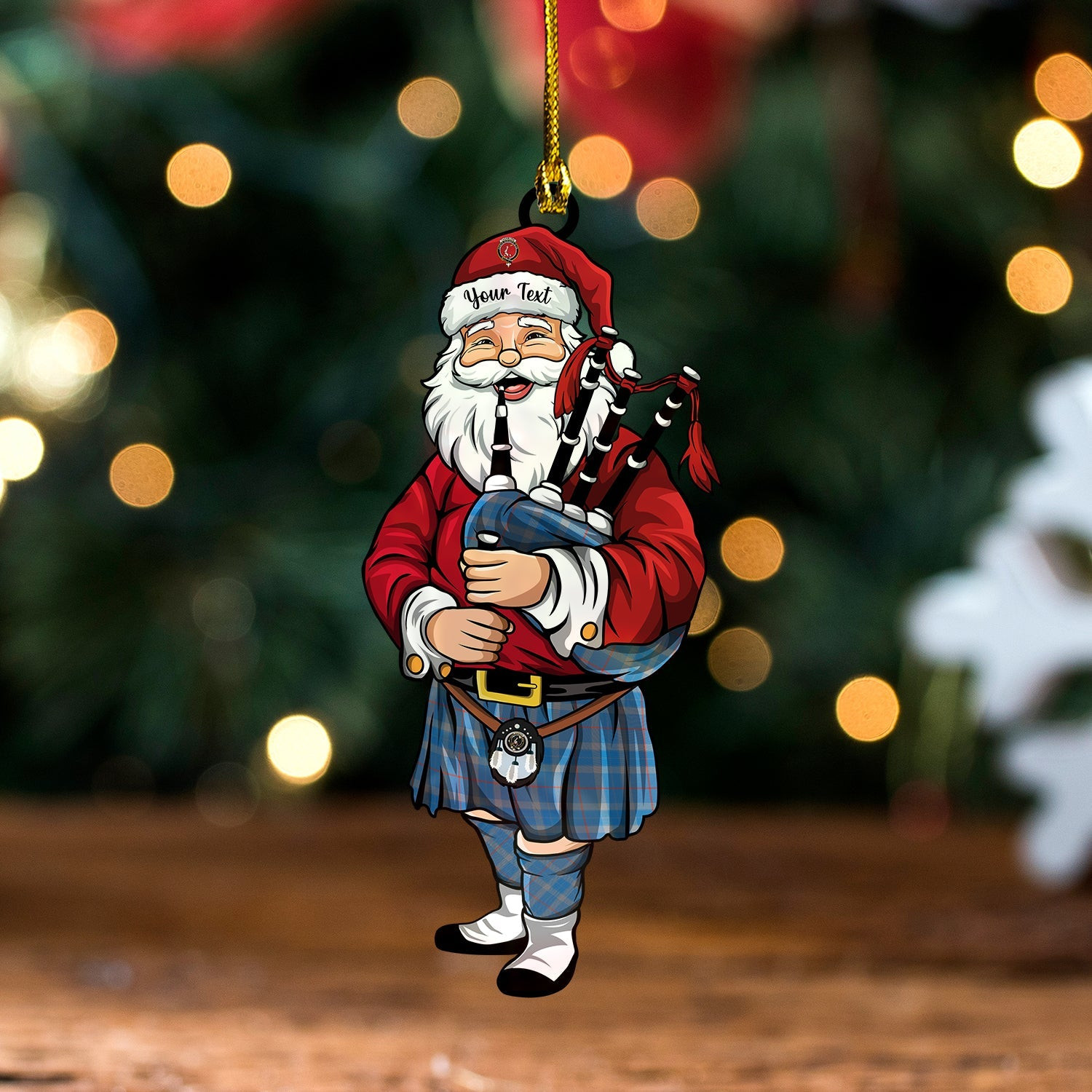 ScotsTee Shop Scottish Thorburn (Thurburn) Ancient Clan Crest Tartan Ornament Santa Personalized