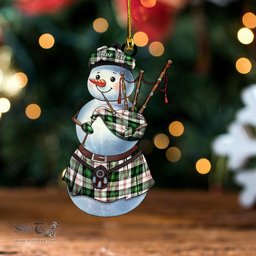 ScotsTee Shop Scottish Ross Arisaid Ancient Tartan Ornament Snowman Bagpipe Personalized
