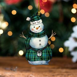 ScotsTee Shop Scottish O-Donohue Modern Tartan Ornament Snowman Warrior Personalized