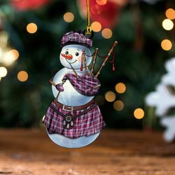 ScotsTee Shop Scottish Parker USA Weathered Tartan Ornament Snowman Bagpipe Personalized