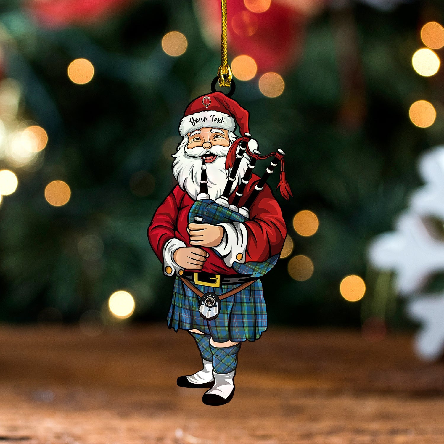 ScotsTee Shop Scottish Rankin Ancient Clan Crest Tartan Ornament Santa Personalized