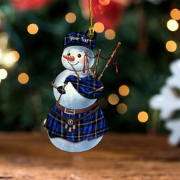 ScotsTee Shop Scottish Swan Modern Clan Crest Tartan Ornament Snowman Bagpipe Personalized