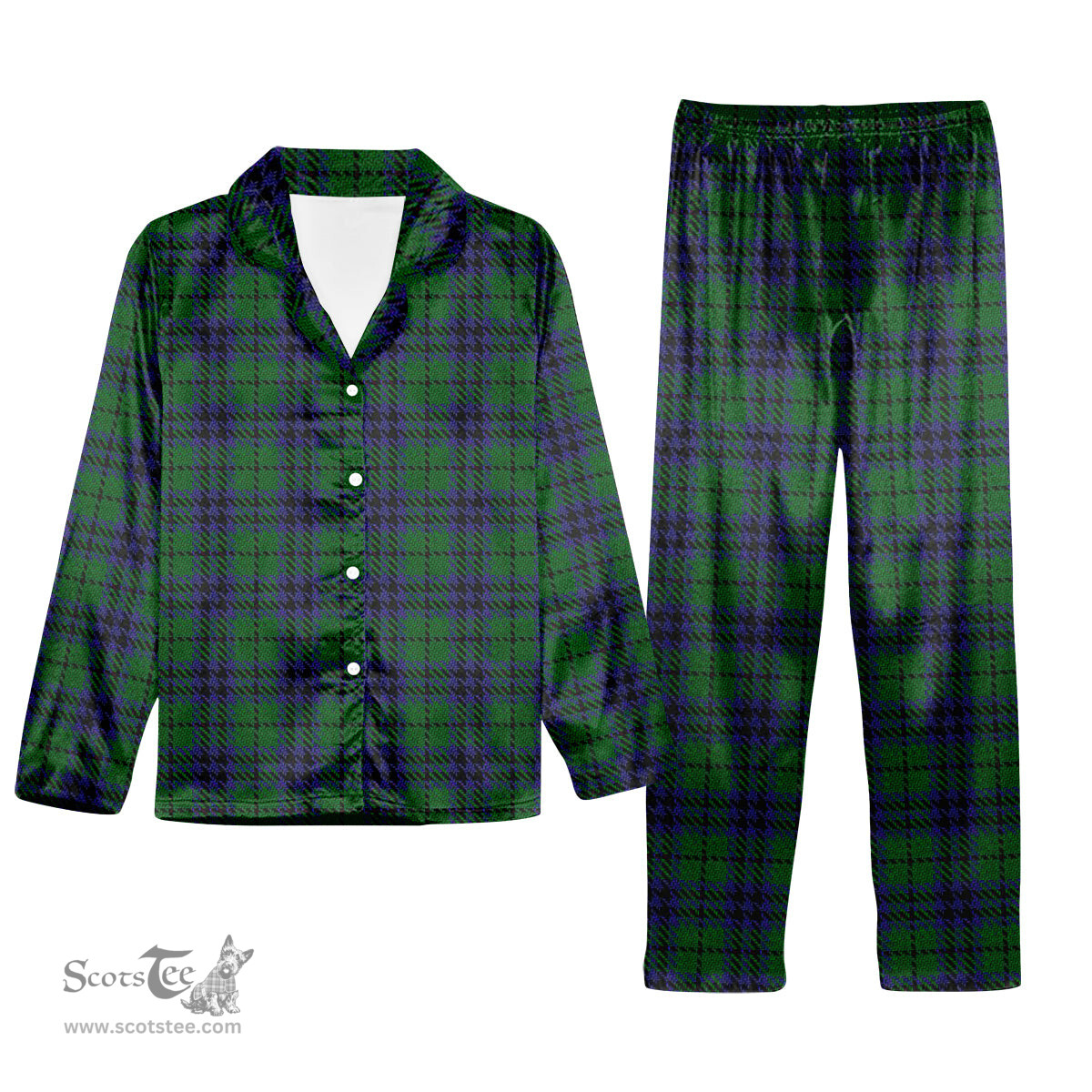 ScotsTee Shop Scottish Austin Tartan Pajama Satin Velvet Flannel Pajama Set