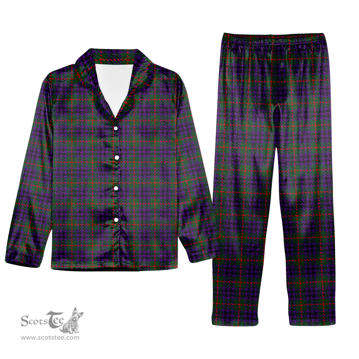 ScotsTee Shop Scottish Austin Wilsons No 137 Tartan Pajama Satin Velvet Flannel Pajama Set