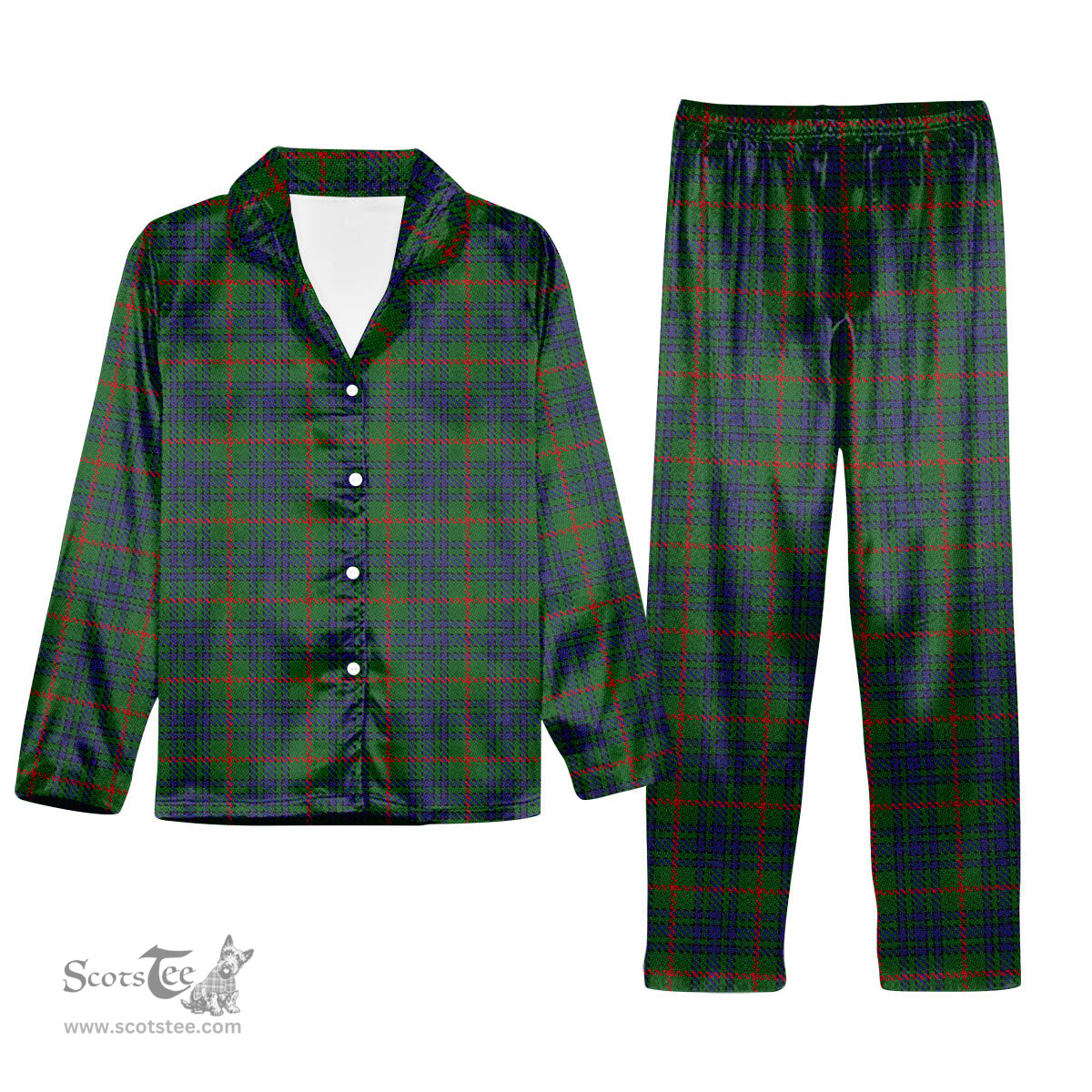 ScotsTee Shop Scottish Ayton Tartan Pajama Satin Velvet Flannel Pajama Set