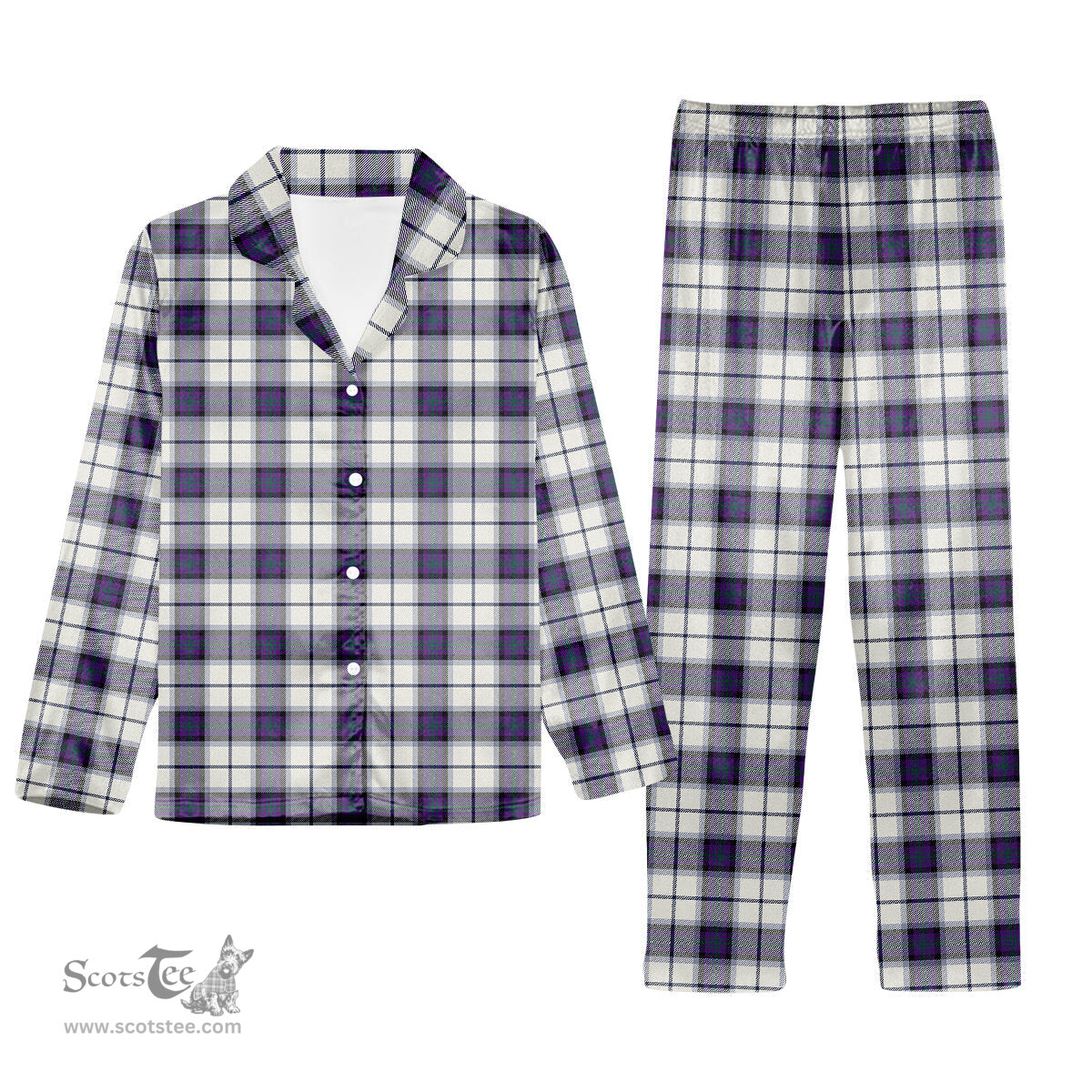 ScotsTee Shop Scottish Alexander of Menstry Dress Modern Tartan Pajama Satin Velvet Flannel Pajama Set