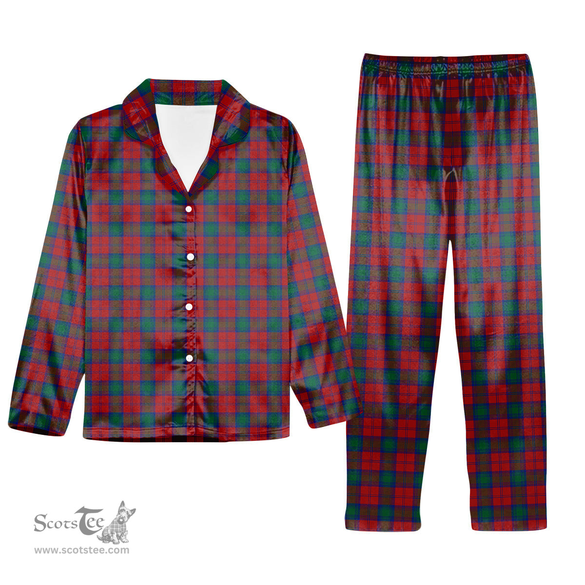 ScotsTee Shop Scottish Auchinleck Tartan Pajama Satin Velvet Flannel Pajama Set