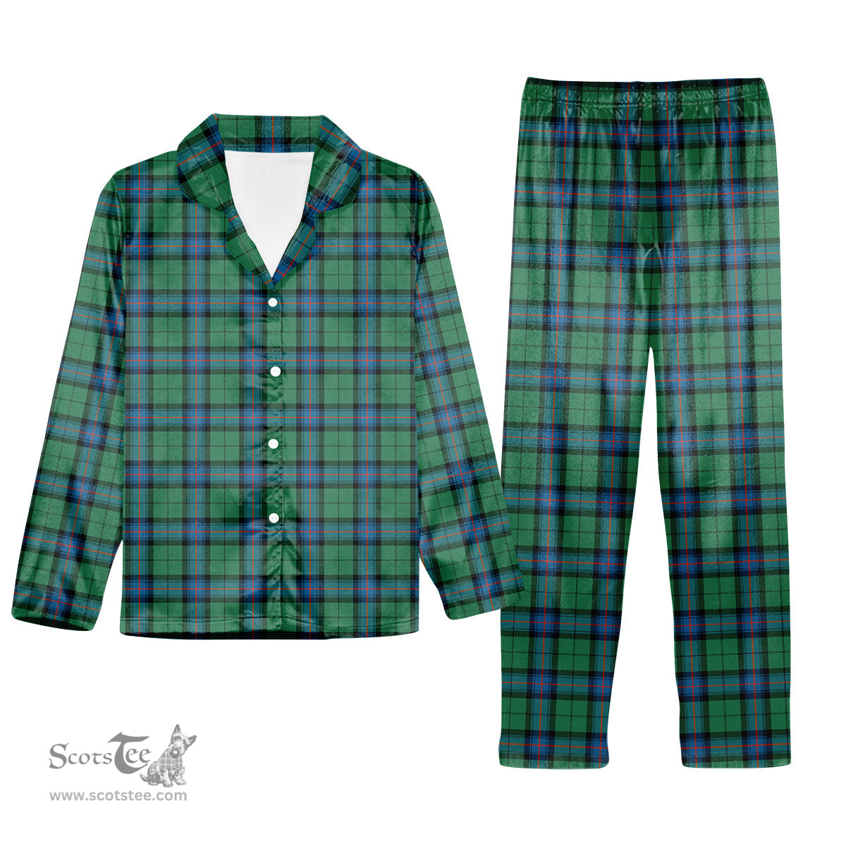ScotsTee Shop Scottish Armstrong Ancient Tartan Pajama Satin Velvet Flannel Pajama Set