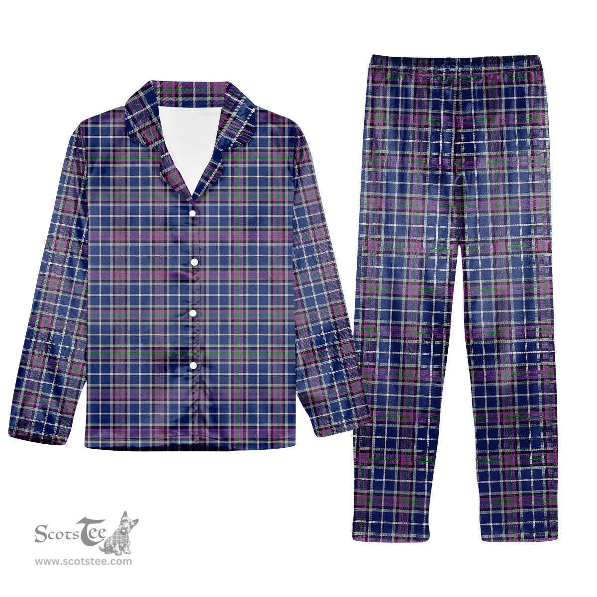ScotsTee Shop Scottish Alexander of Menstry Modern Tartan Pajama Satin Velvet Flannel Pajama Set