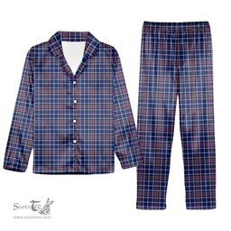 ScotsTee Shop Scottish Alexander of Menstry Modern Tartan Pajama Satin Velvet Flannel Pajama Set