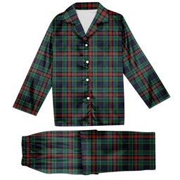 ScotsTee Shop Scottish Allison Modern Tartan Pajama Satin Velvet Flannel Pajama Set