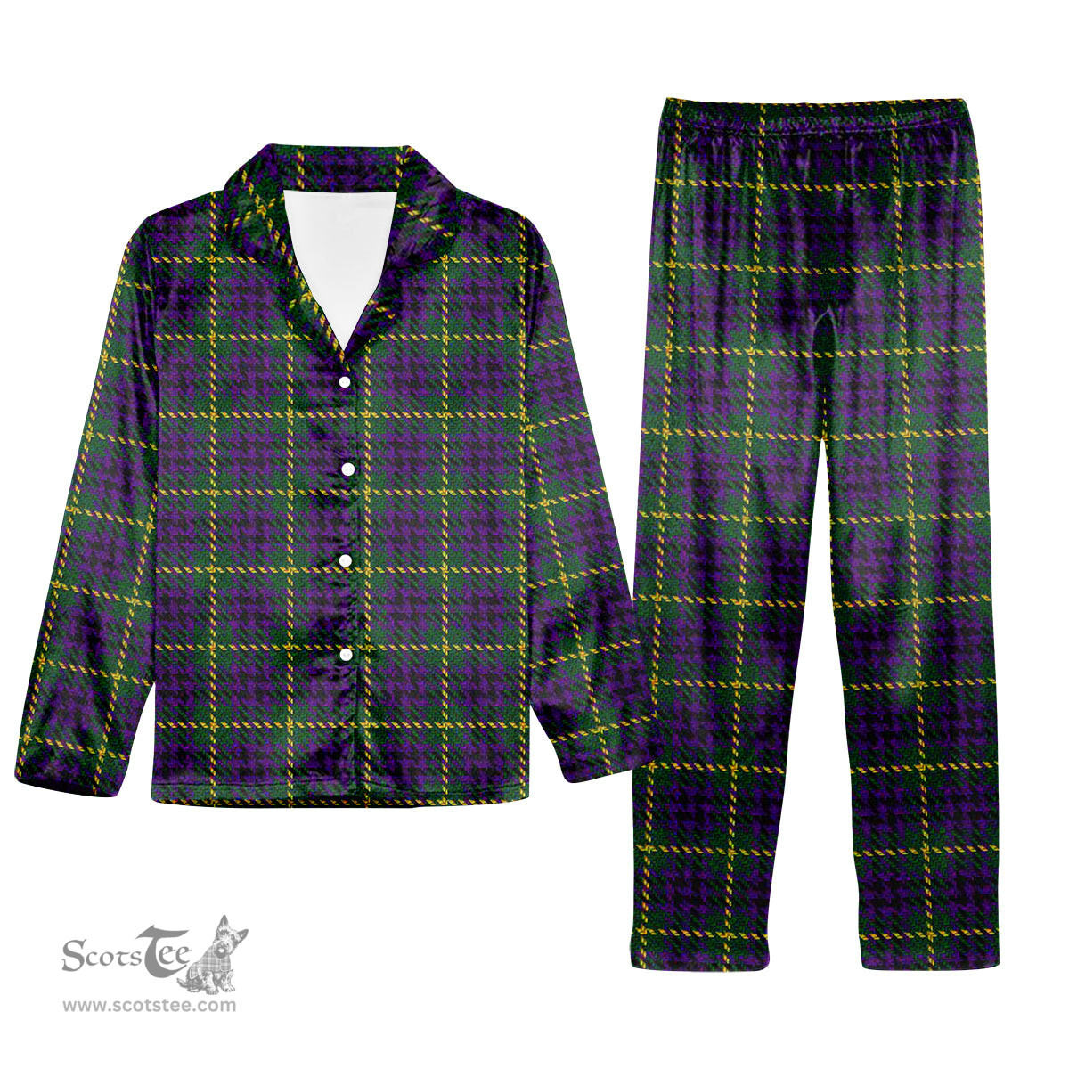 ScotsTee Shop Scottish Austin Wilsons No 173 Tartan Pajama Satin Velvet Flannel Pajama Set