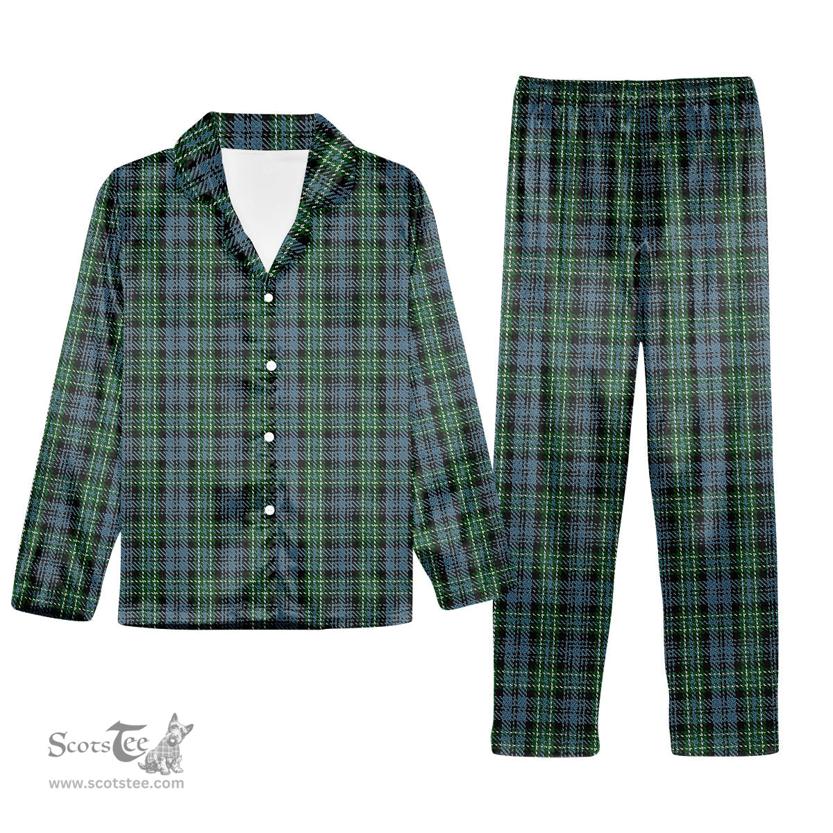 ScotsTee Shop Scottish Arbuthnott - TD Tartan Pajama Satin Velvet Flannel Pajama Set