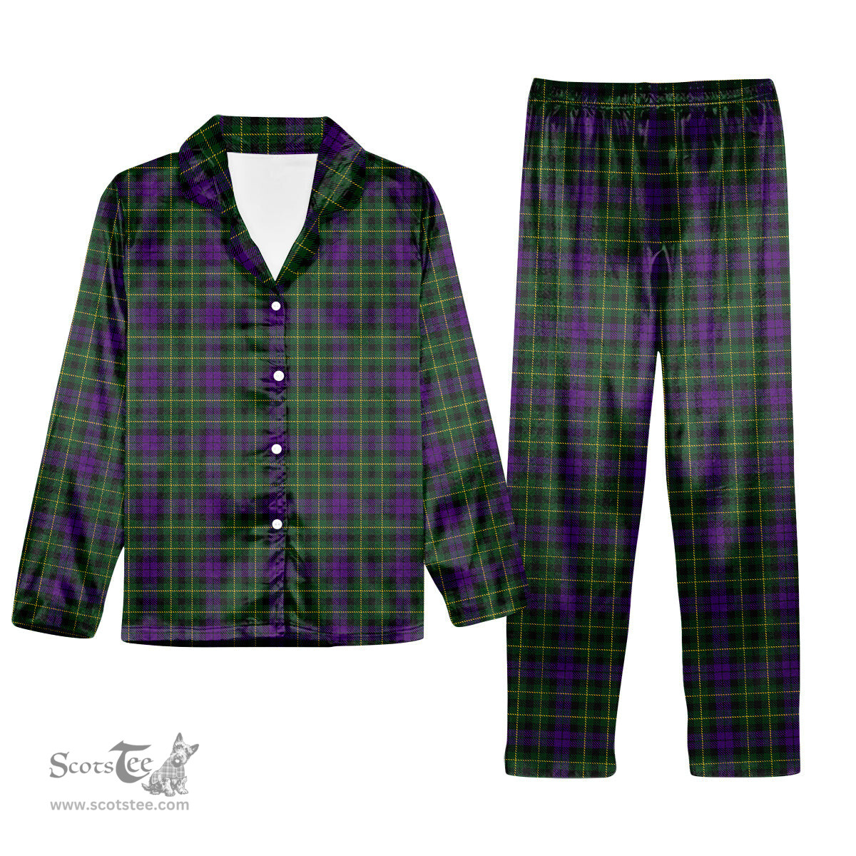 ScotsTee Shop Scottish Abercrombie Wilsons Tartan Pajama Satin Velvet Flannel Pajama Set