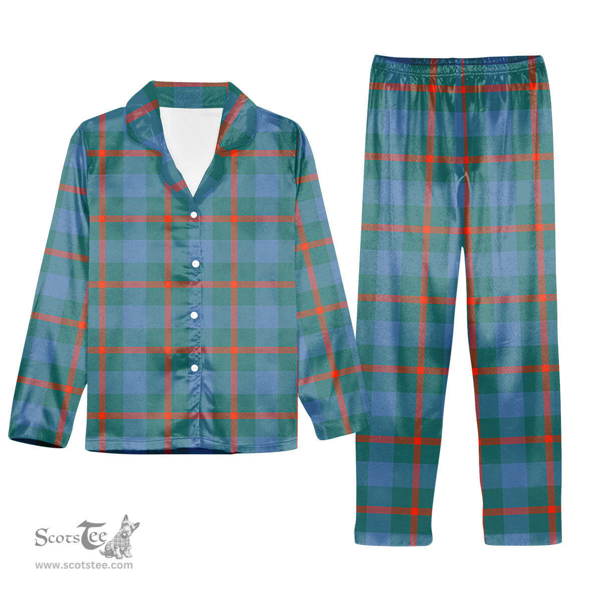 ScotsTee Shop Scottish Agnew Ancient Tartan Pajama Satin Velvet Flannel Pajama Set
