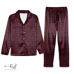 ScotsTee Shop Scottish Anderson of Kinnedear Red Tartan Pajama Satin Velvet Flannel Pajama Set
