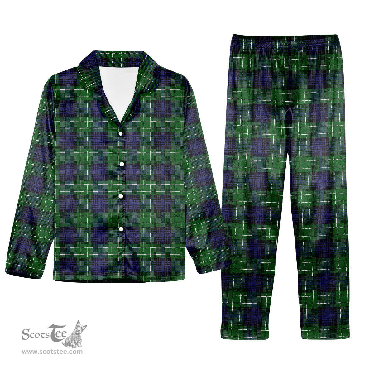 ScotsTee Shop Scottish Abercrombie Tartan Pajama Satin Velvet Flannel Pajama Set