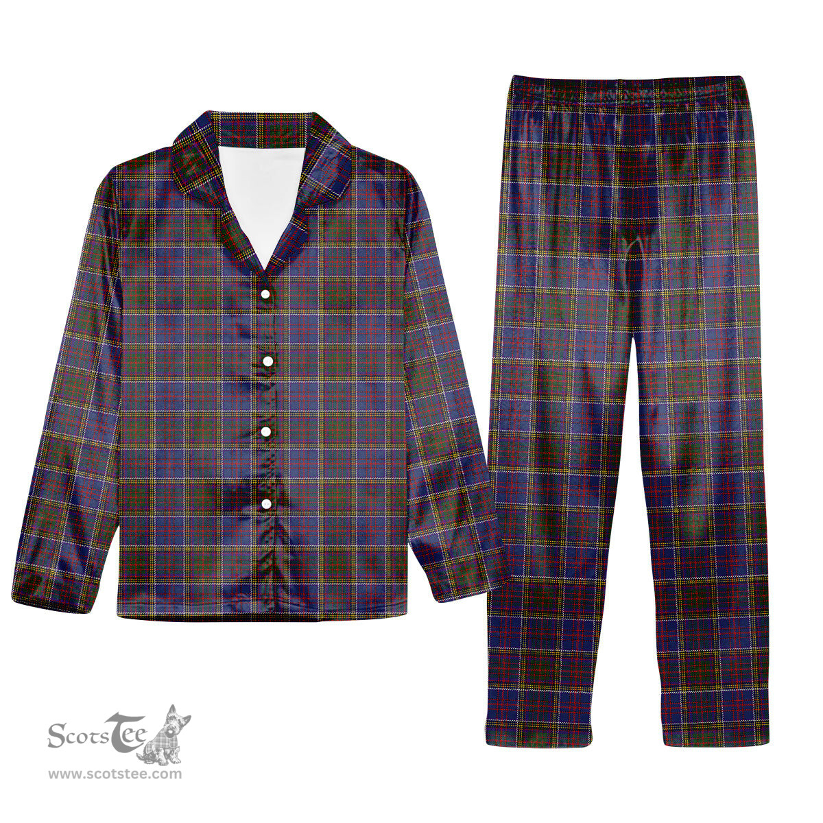 ScotsTee Shop Scottish Anderson W L Anderson, Stirling Tartan Pajama Satin Velvet Flannel Pajama Set