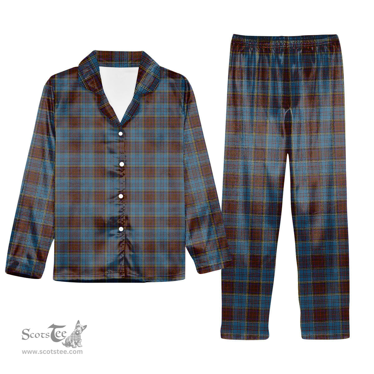ScotsTee Shop Scottish Anderson Paton Tartan Pajama Satin Velvet Flannel Pajama Set