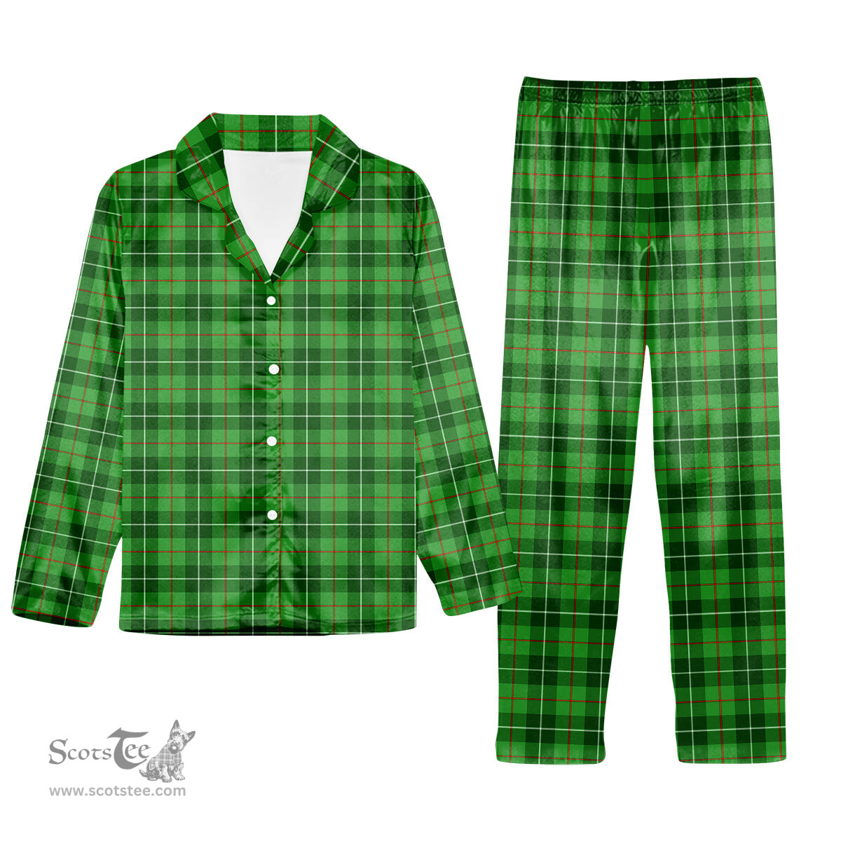 ScotsTee Shop Scottish Boyle SC Tartan Pajama Satin Velvet Flannel Pajama Set