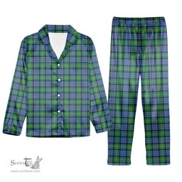 ScotsTee Shop Scottish Bowie Ancient Tartan Pajama Satin Velvet Flannel Pajama Set