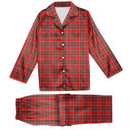 ScotsTee Shop Scottish Binning Tartan Pajama Satin Velvet Flannel Pajama Set
