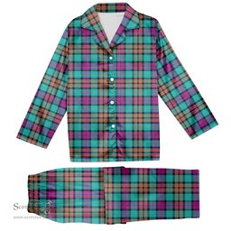 ScotsTee Shop Scottish Buchanan Inauguration Tartan Pajama Satin Velvet Flannel Pajama Set