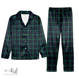 ScotsTee Shop Scottish Black Watch Modern Clan Tartan Pajama Satin Velvet Flannel Pajama Set