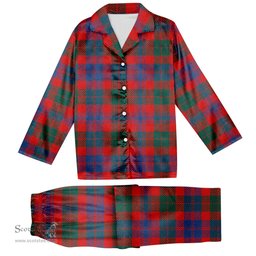 ScotsTee Shop Scottish Black Watch Pipe Band Modern Tartan Pajama Satin Velvet Flannel Pajama Set