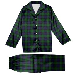 ScotsTee Shop Scottish Black Watch Tartan Pajama Satin Velvet Flannel Pajama Set