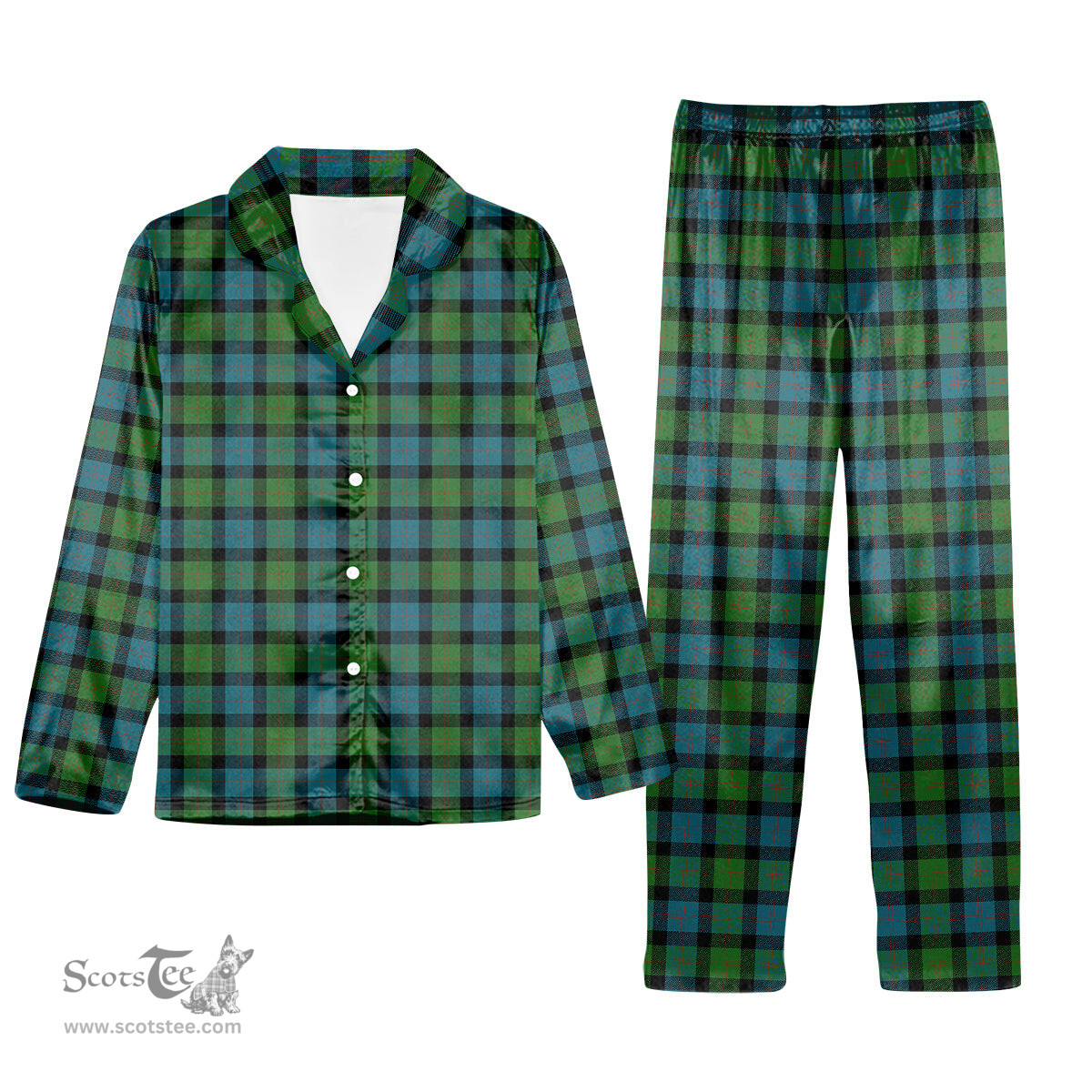 ScotsTee Shop Scottish Blair Ancient Tartan Pajama Satin Velvet Flannel Pajama Set