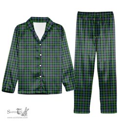 ScotsTee Shop Scottish Baillie of Lamington Modern Clan Tartan Pajama Satin Velvet Flannel Pajama Set
