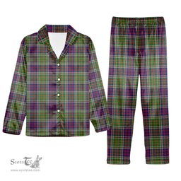 ScotsTee Shop Scottish Bowie Modern Tartan Pajama Satin Velvet Flannel Pajama Set