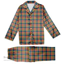 ScotsTee Shop Scottish Buchanan Ancient Tartan Pajama Satin Velvet Flannel Pajama Set