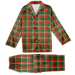 ScotsTee Shop Scottish Brisbane Ancient Tartan Pajama Satin Velvet Flannel Pajama Set