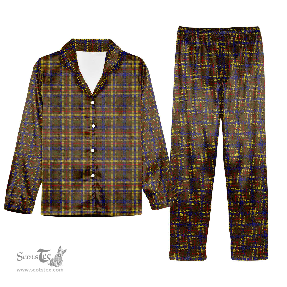 ScotsTee Shop Scottish Balfour 2 Tartan Pajama Satin Velvet Flannel Pajama Set
