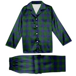 ScotsTee Shop Scottish Barclay Tartan Pajama Satin Velvet Flannel Pajama Set