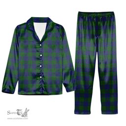 ScotsTee Shop Scottish Barclay Tartan Pajama Satin Velvet Flannel Pajama Set