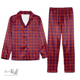 ScotsTee Shop Scottish Bruce William Tartan Pajama Satin Velvet Flannel Pajama Set