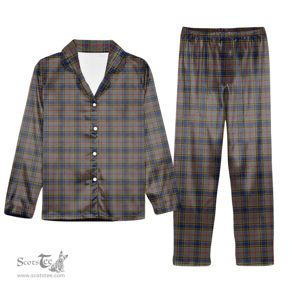 ScotsTee Shop Scottish Balfour Tartan Pajama Satin Velvet Flannel Pajama Set