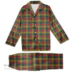 ScotsTee Shop Scottish Buchanan 1800 Tartan Pajama Satin Velvet Flannel Pajama Set