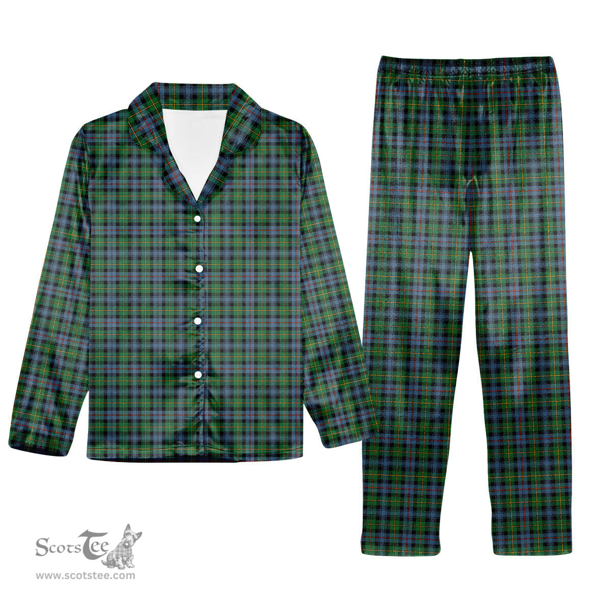 ScotsTee Shop Scottish Baillie of Lamington Ancient Clan Tartan Pajama Satin Velvet Flannel Pajama Set