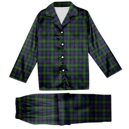 ScotsTee Shop Scottish Baillie (Fencibles) Tartan Pajama Satin Velvet Flannel Pajama Set