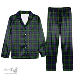 ScotsTee Shop Scottish Baillie (Fencibles) Tartan Pajama Satin Velvet Flannel Pajama Set