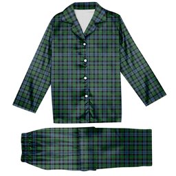 ScotsTee Shop Scottish Black Watch #3 Ancient Tartan Pajama Satin Velvet Flannel Pajama Set