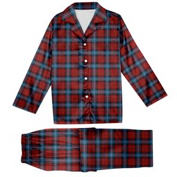 ScotsTee Shop Scottish Baillie of Polkemmet Red Tartan Pajama Satin Velvet Flannel Pajama Set
