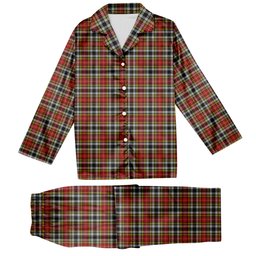 ScotsTee Shop Scottish Buchanan Old Dress Tartan Pajama Satin Velvet Flannel Pajama Set