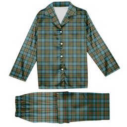ScotsTee Shop Scottish Brisbane Modern Tartan Pajama Satin Velvet Flannel Pajama Set